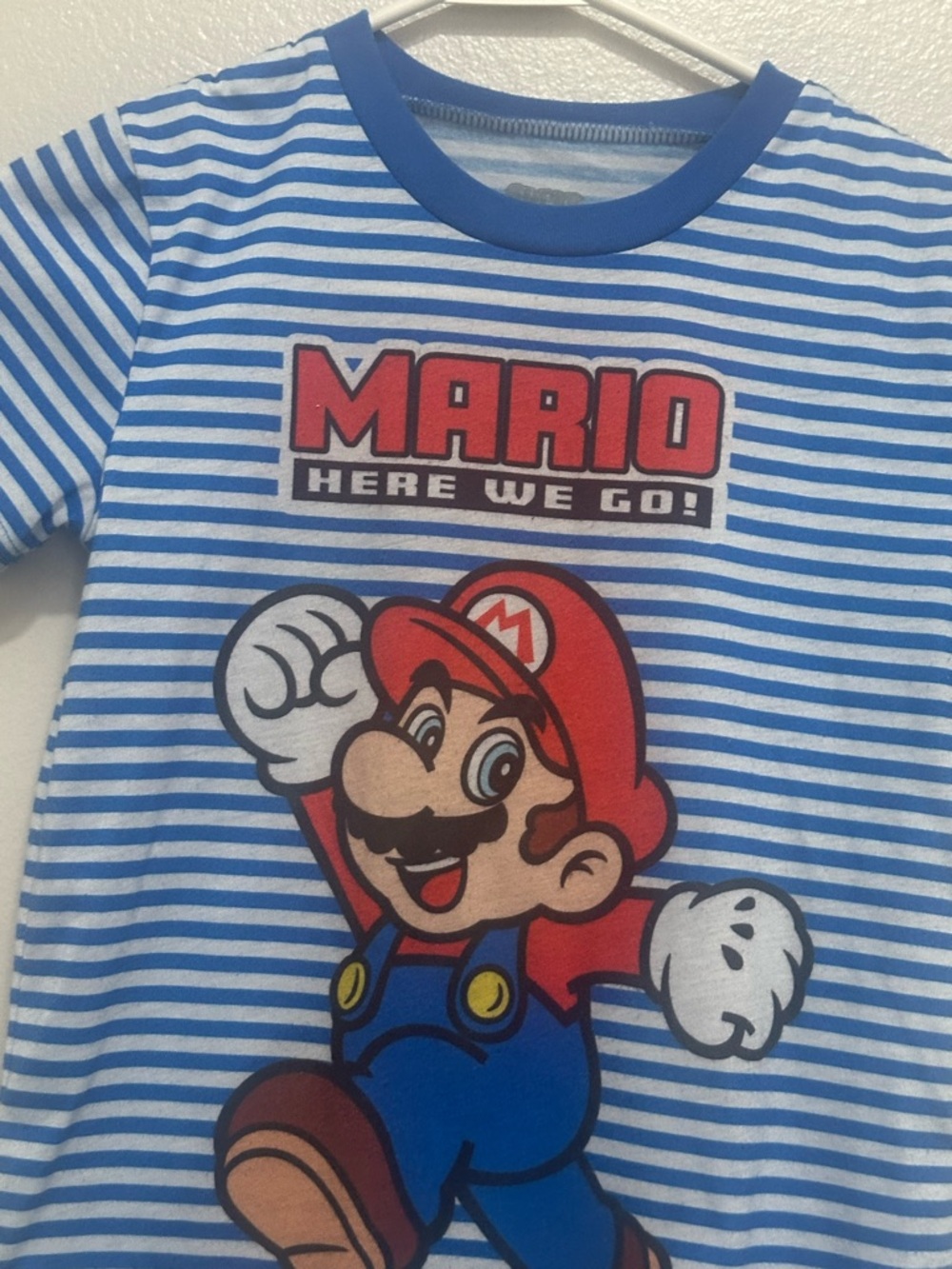 Nintendo Super Mario Striped Tee - Blue & White